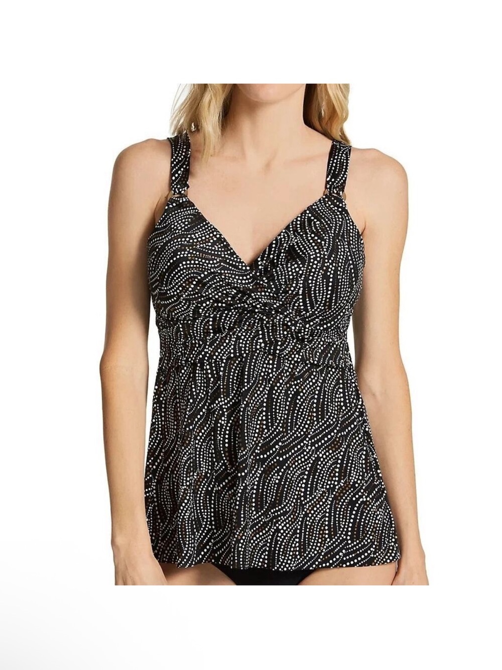 Miraclesuit Underwire Plunge Tankini Top Bronze Age Black/Brown